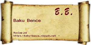 Baku Bence névjegykártya